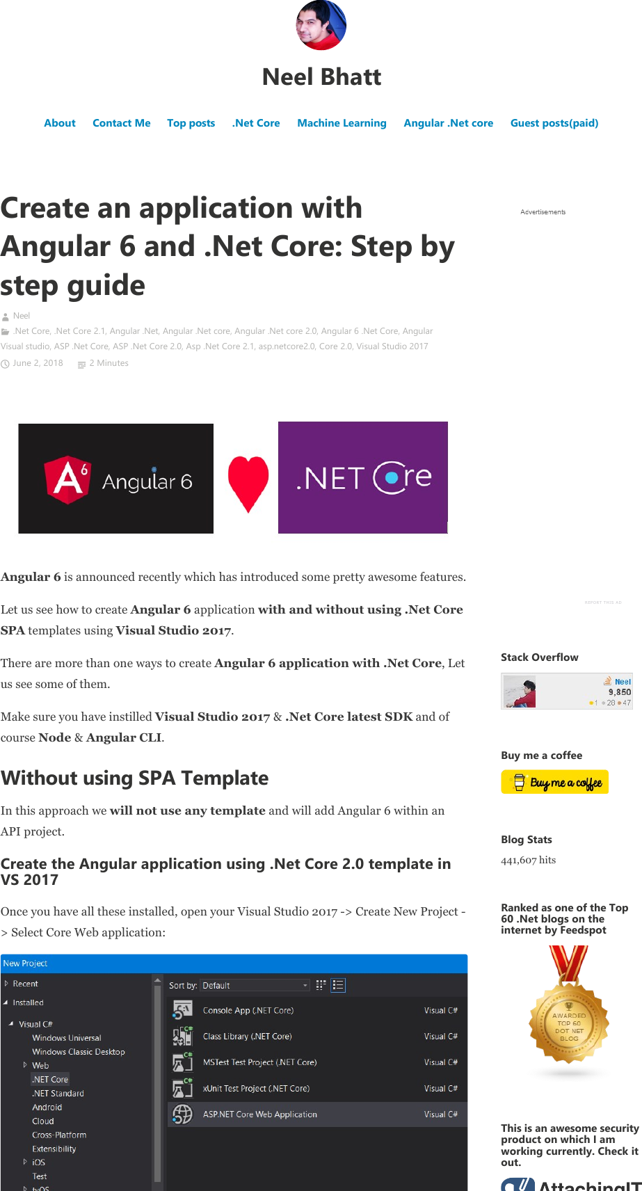 Page 1 of 12 - Create An Application With Angular 6 And .Net Core: Step By Guide – Neel Bhatt Core