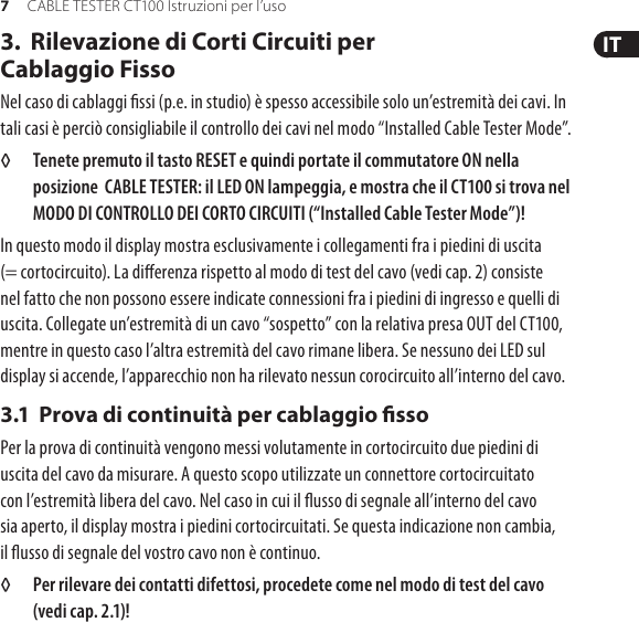 Page 7 of 11 - CABLE ER CT100 Behringer User Manual (Italian) M It