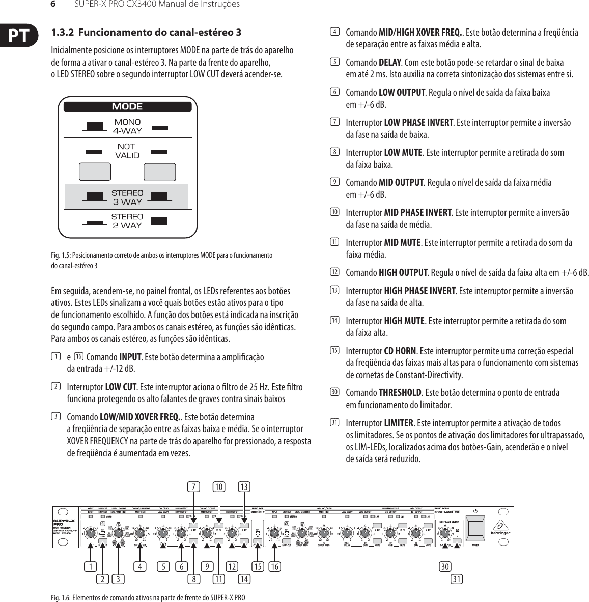 Page 6 of 12 - SUPER-X PRO CX3400 Behringer User Manual (Portuguese) P0100 M Pt