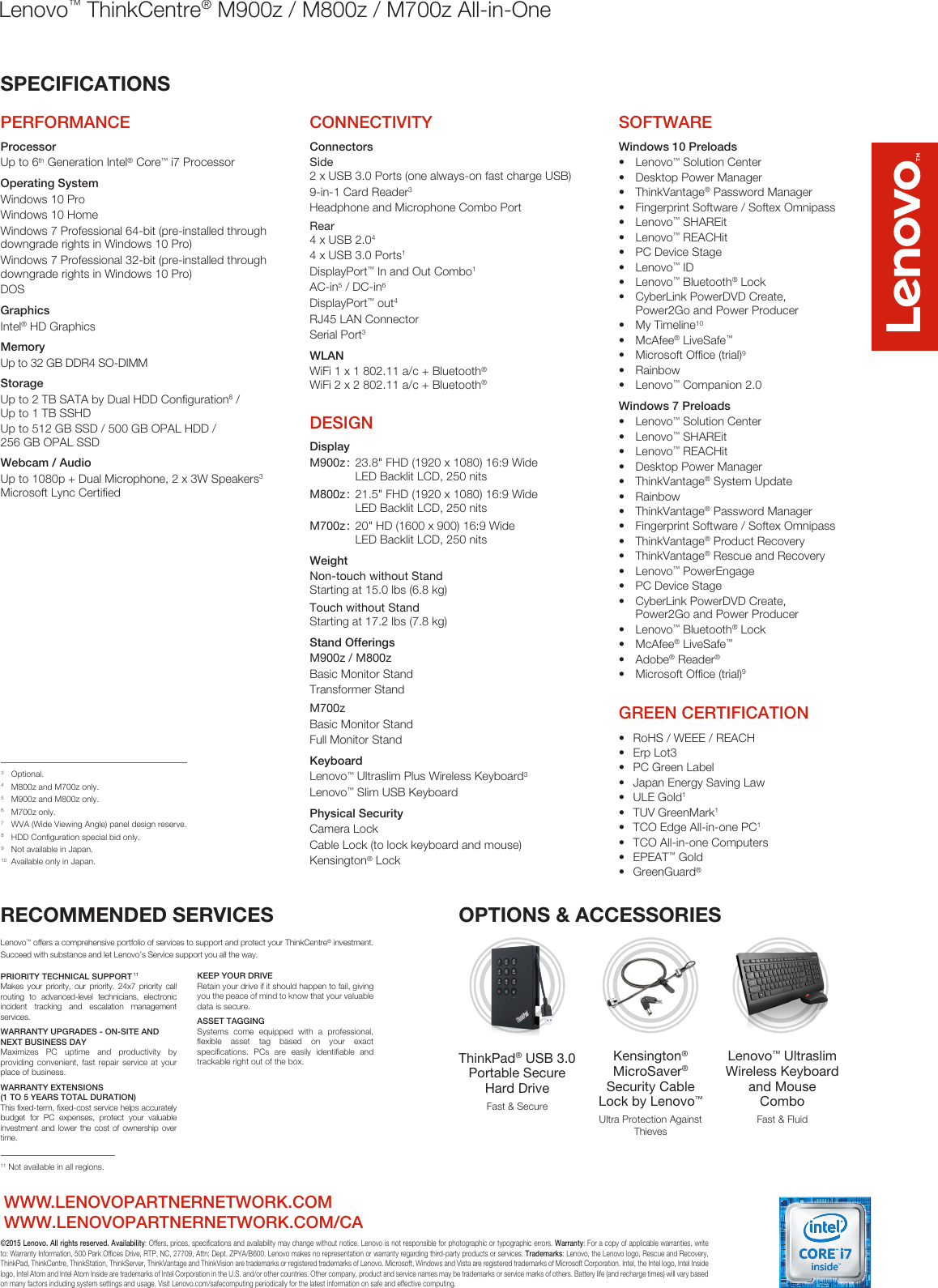 Page 2 of 2 - Lenovo ThinkCentre M900z / M800z M700z All-in-One_DS Datasheet-thinkcentre-m700z-m800z-m900z