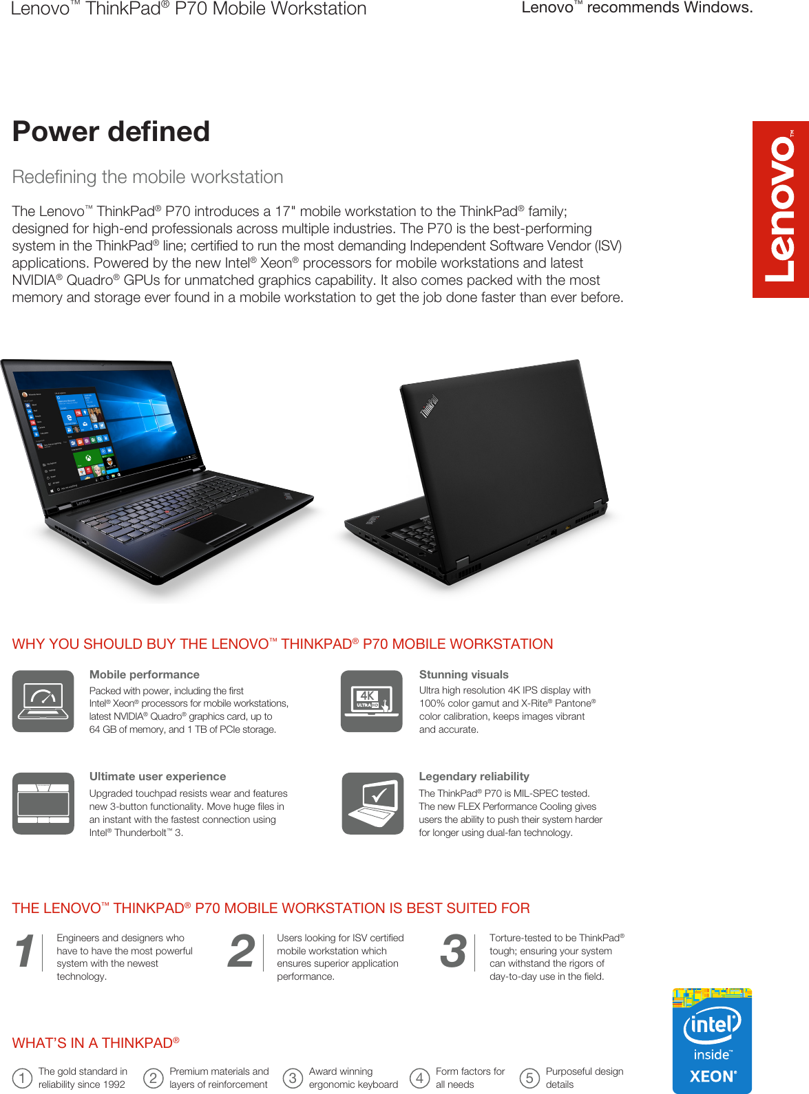 Page 1 of 2 - Datasheet-thinkpad-p70