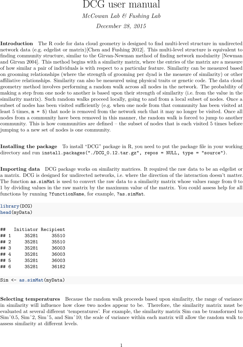 Page 1 of 5 - DCG User Manual