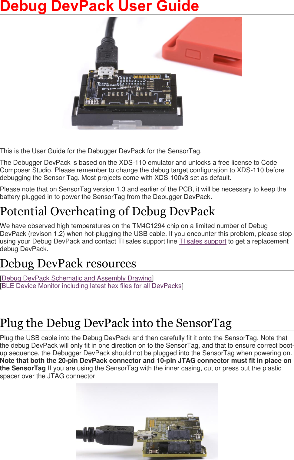 Page 1 of 5 - Debug Devpack User Guide