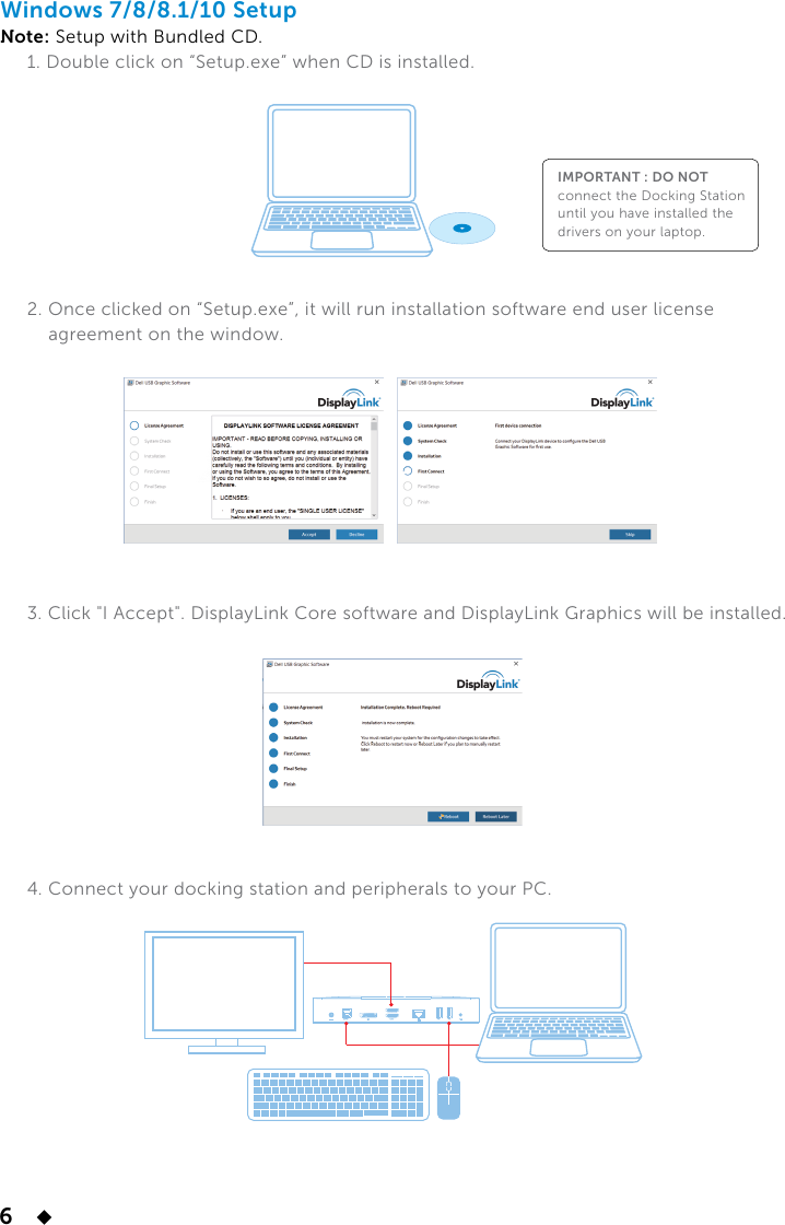 Page 6 of 11 - Dell USB3.0 Dock D3100 User Guide Dell-usb3-dock-3100 User%27s%20guide En-us