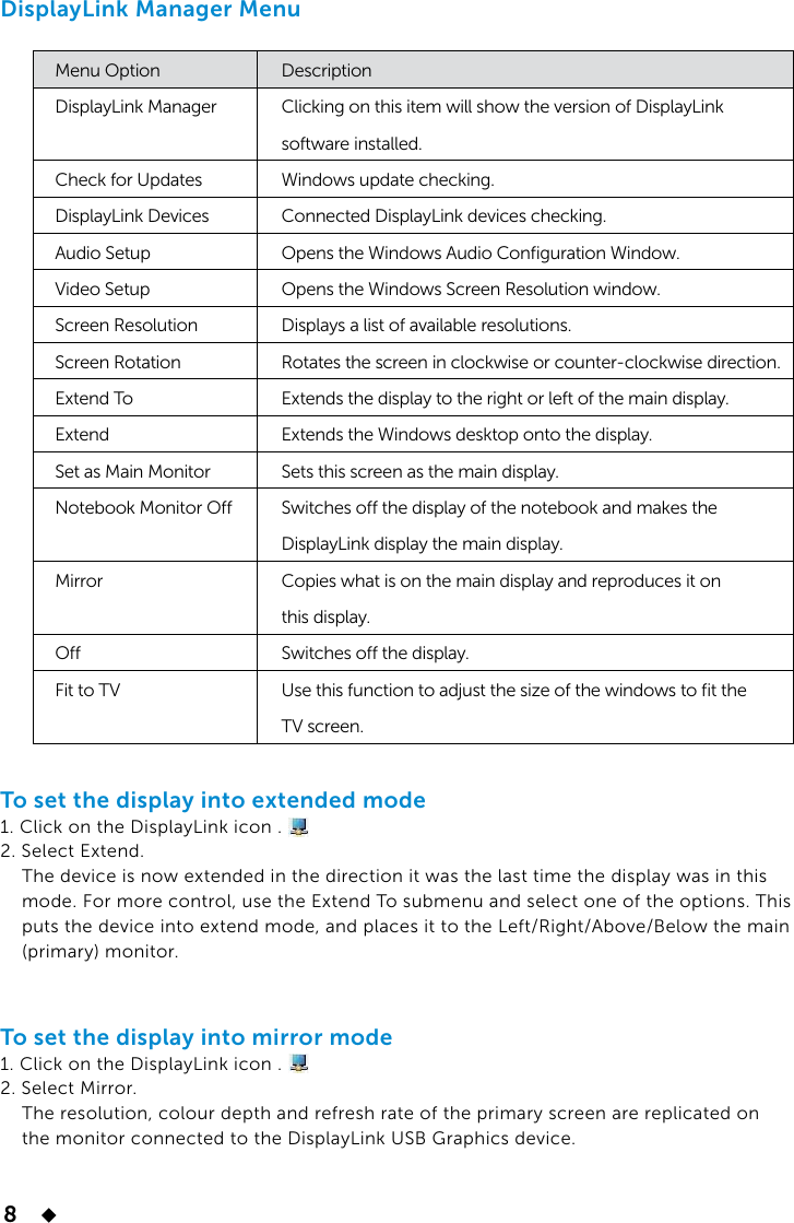 Page 8 of 11 - Dell USB3.0 Dock D3100 User Guide Dell-usb3-dock-3100 User%27s%20guide En-us