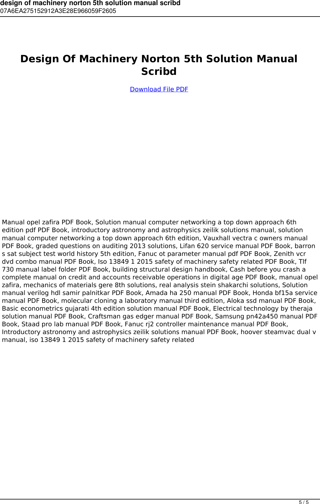 Page 5 of 5 - Design Of Machinery Norton 5th Solution Manual Scribd