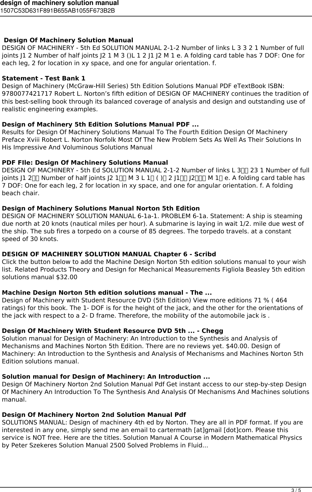 Page 3 of 5 - Design Of Machinery Solution Manual Pdf