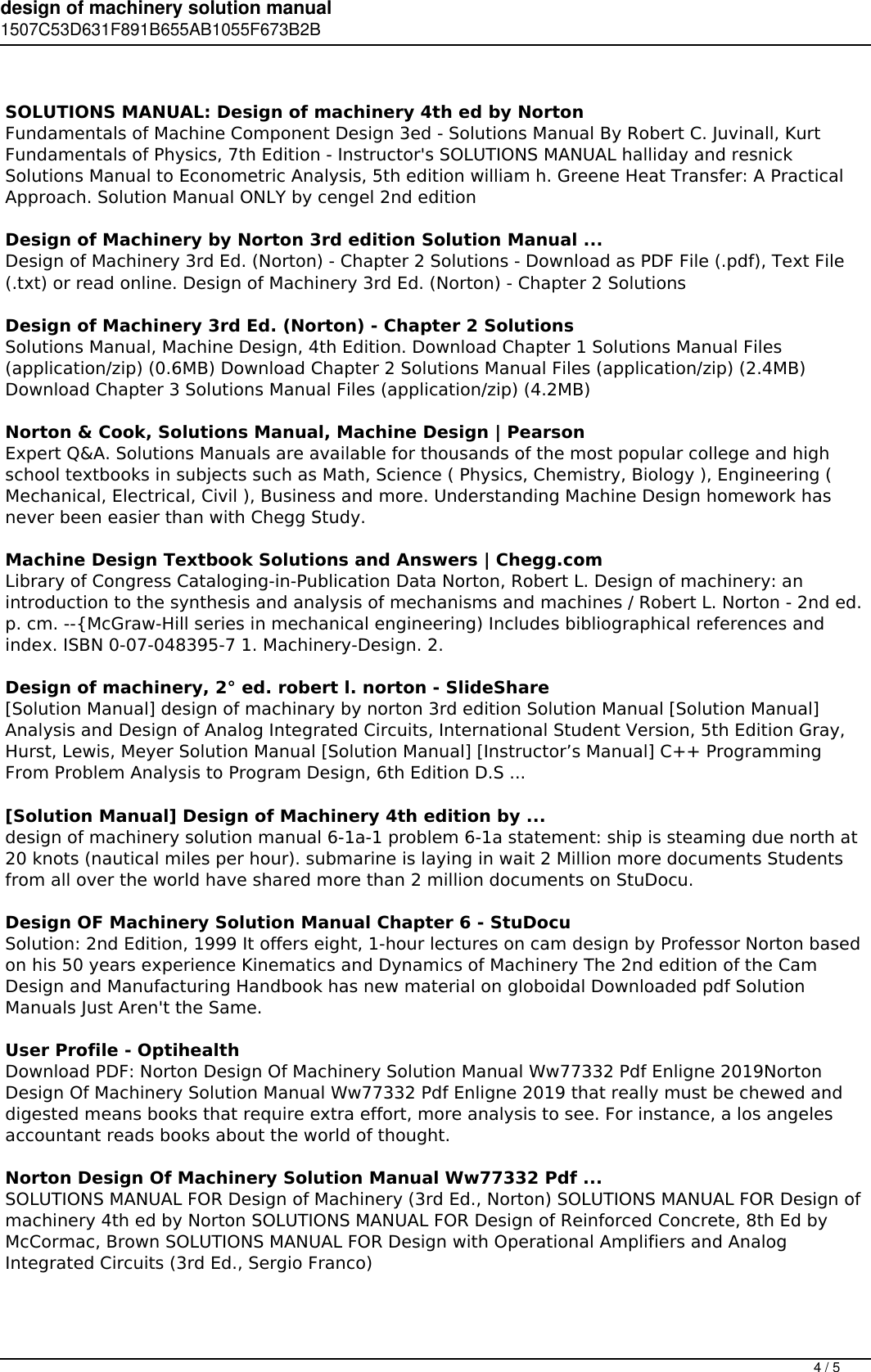 Page 4 of 5 - Design Of Machinery Solution Manual Pdf