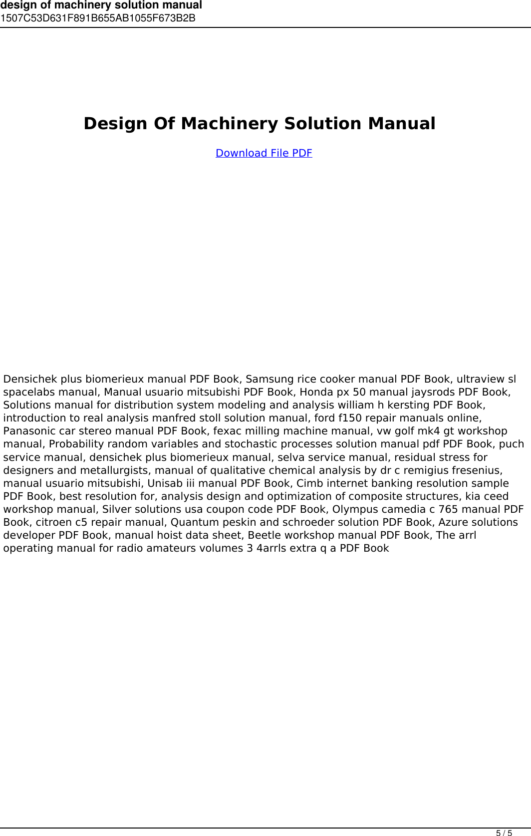 Page 5 of 5 - Design Of Machinery Solution Manual Pdf