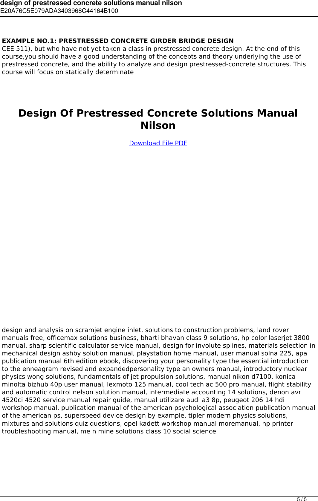 Page 5 of 5 - Design Of Prestressed Concrete Solutions Manual Nilson