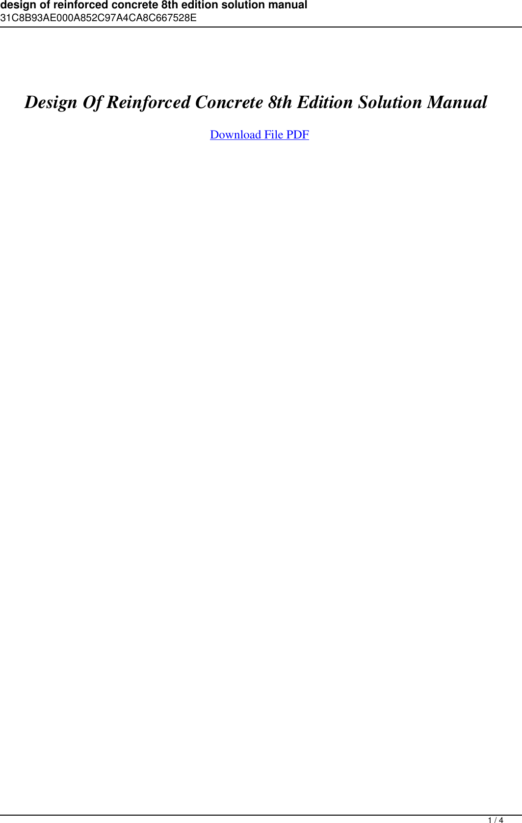 Page 1 of 4 - Design Of Reinforced Concrete 8th Edition Solution Manual Pdf