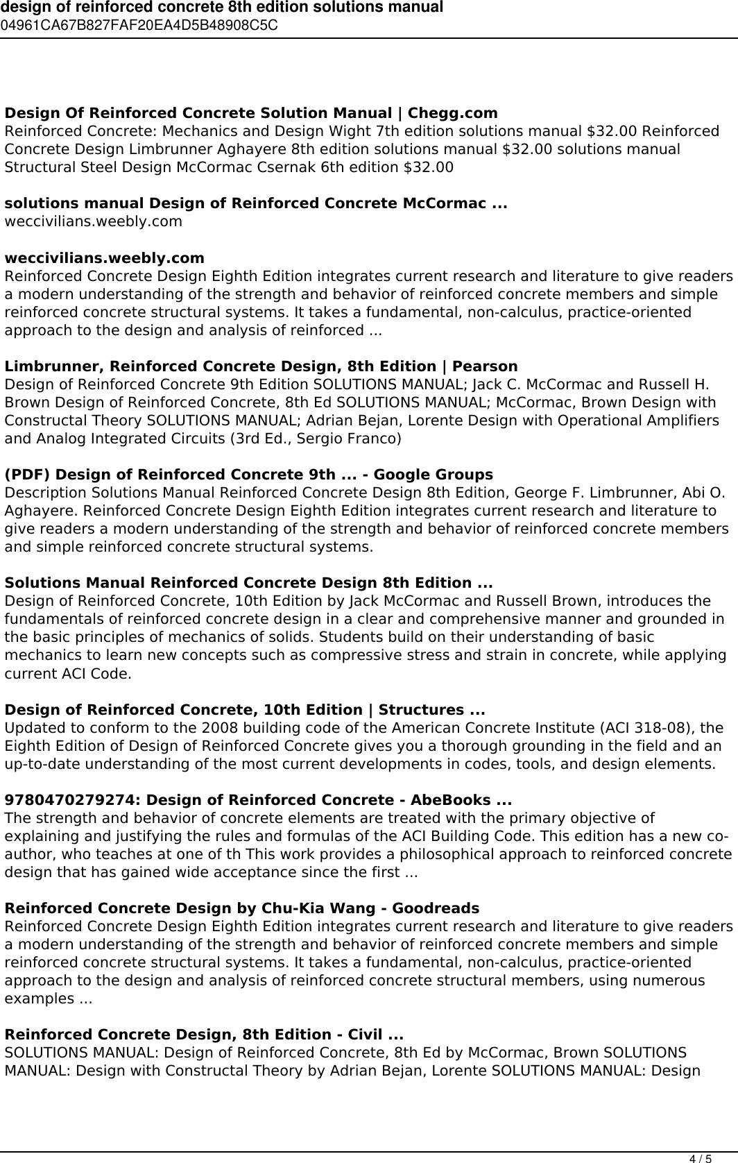 Page 4 of 5 - Design Of Reinforced Concrete 8th Edition Solutions Manual