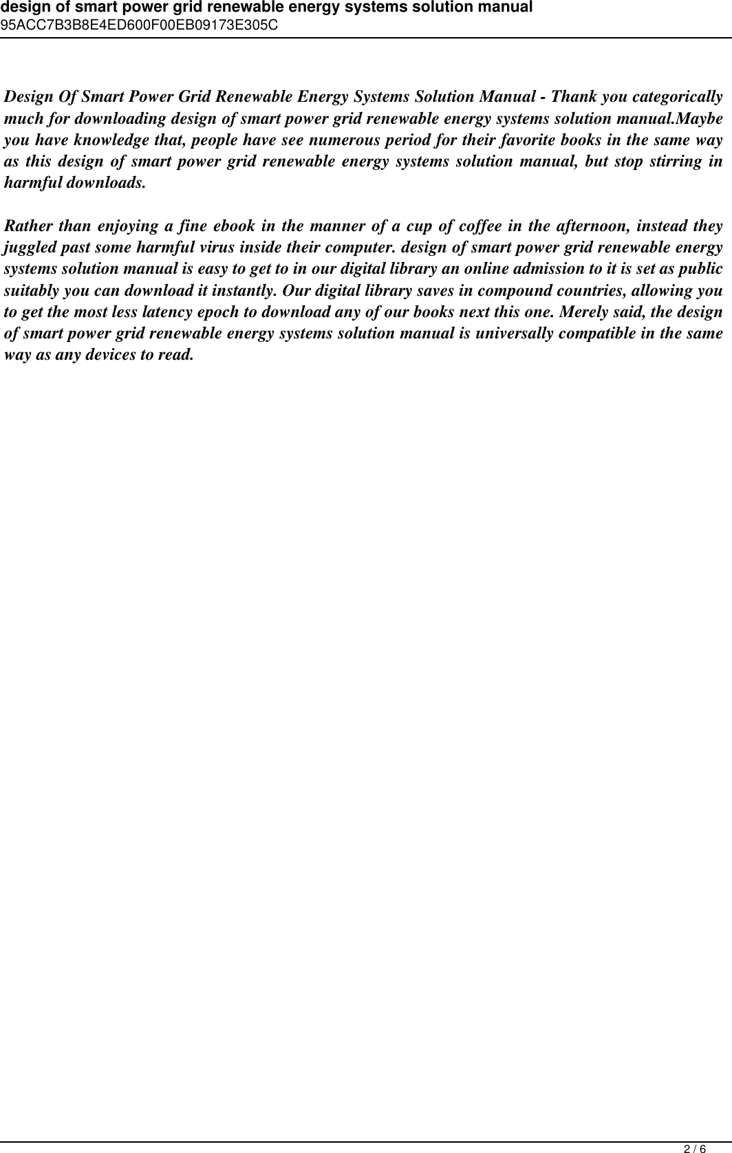 Page 2 of 6 - Design Of Smart Power Grid Renewable Energy Systems Solution Manual