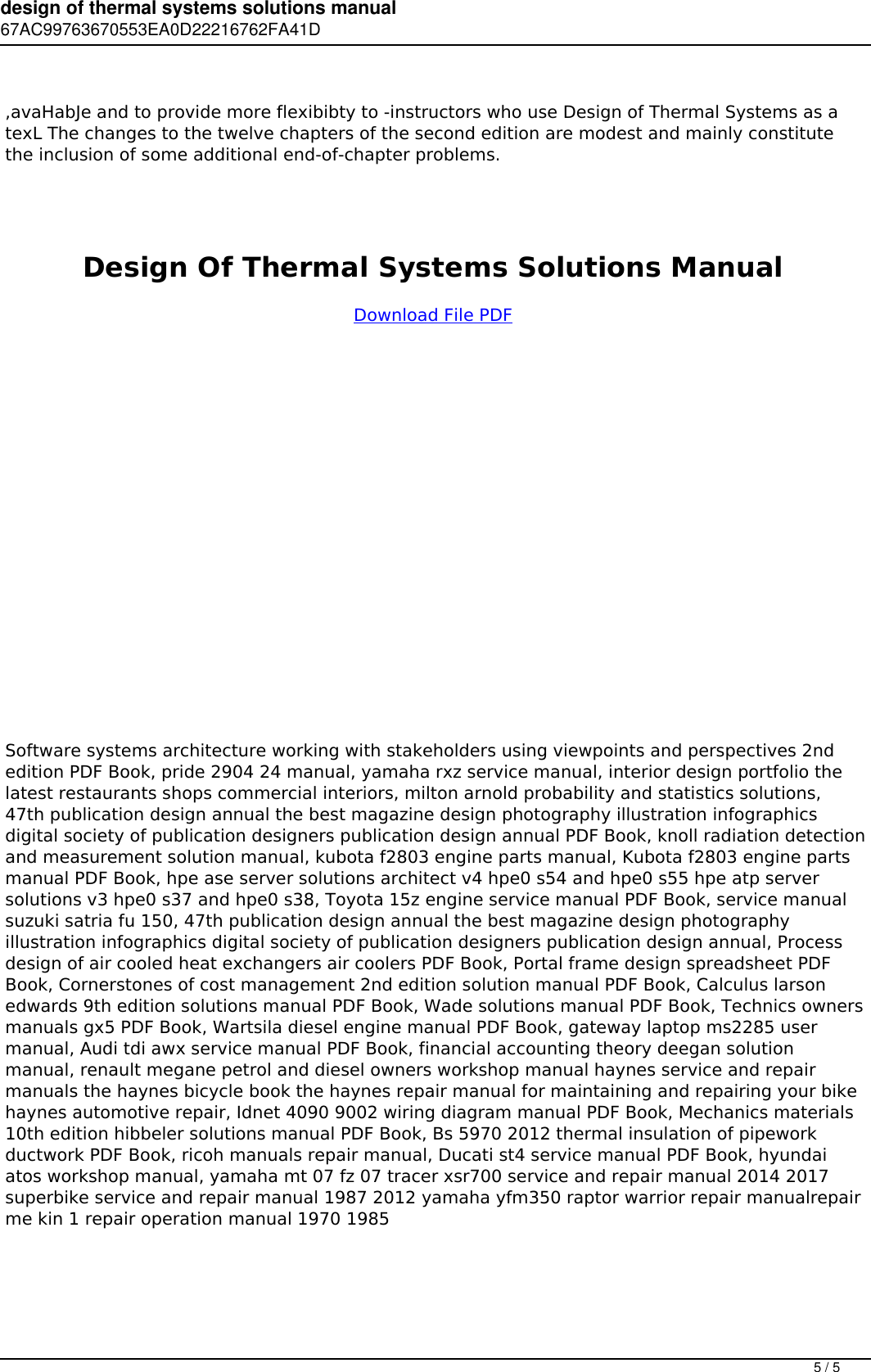 Page 5 of 5 - Design Of Thermal Systems Solutions Manual