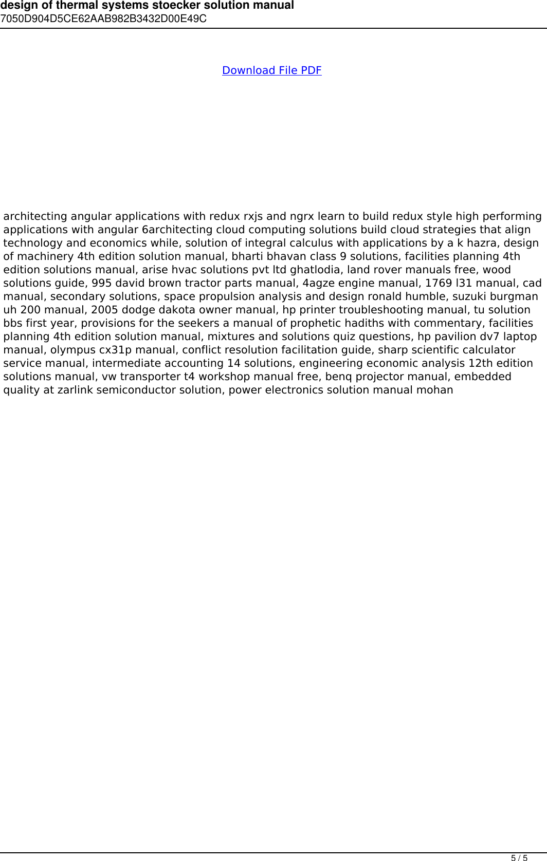 Page 5 of 5 - Design Of Thermal Systems Stoecker Solution Manual