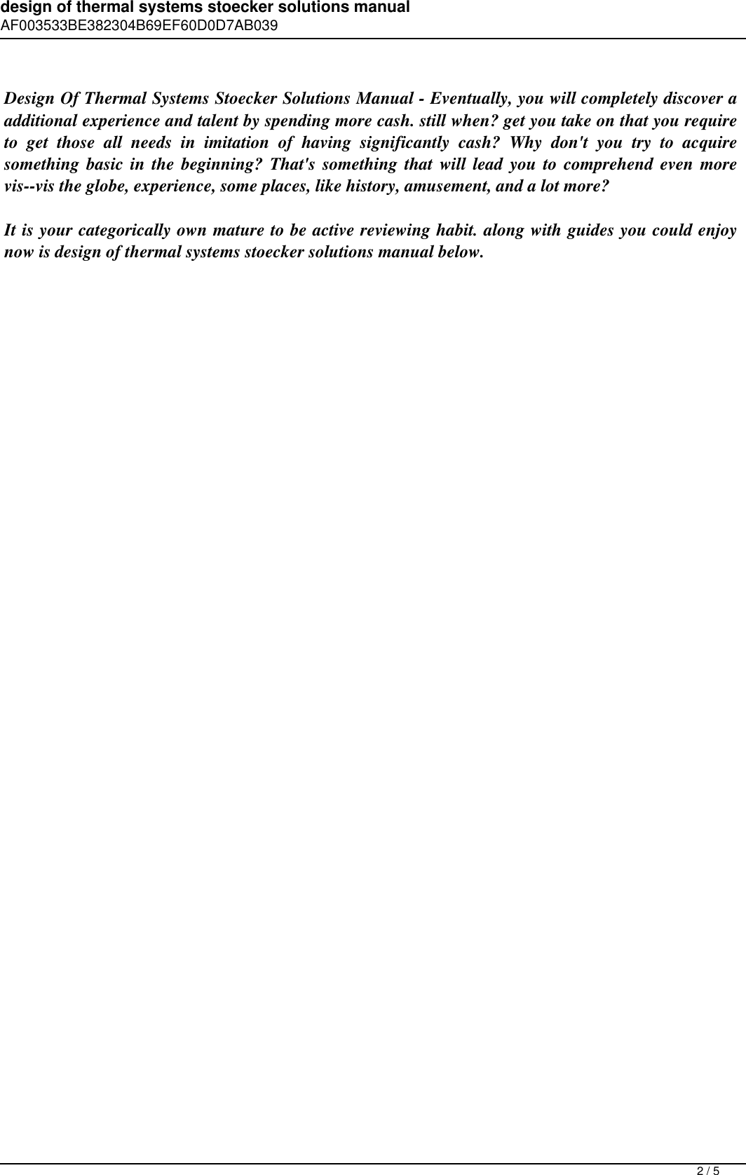 Page 2 of 5 - Design Of Thermal Systems Stoecker Solutions Manual