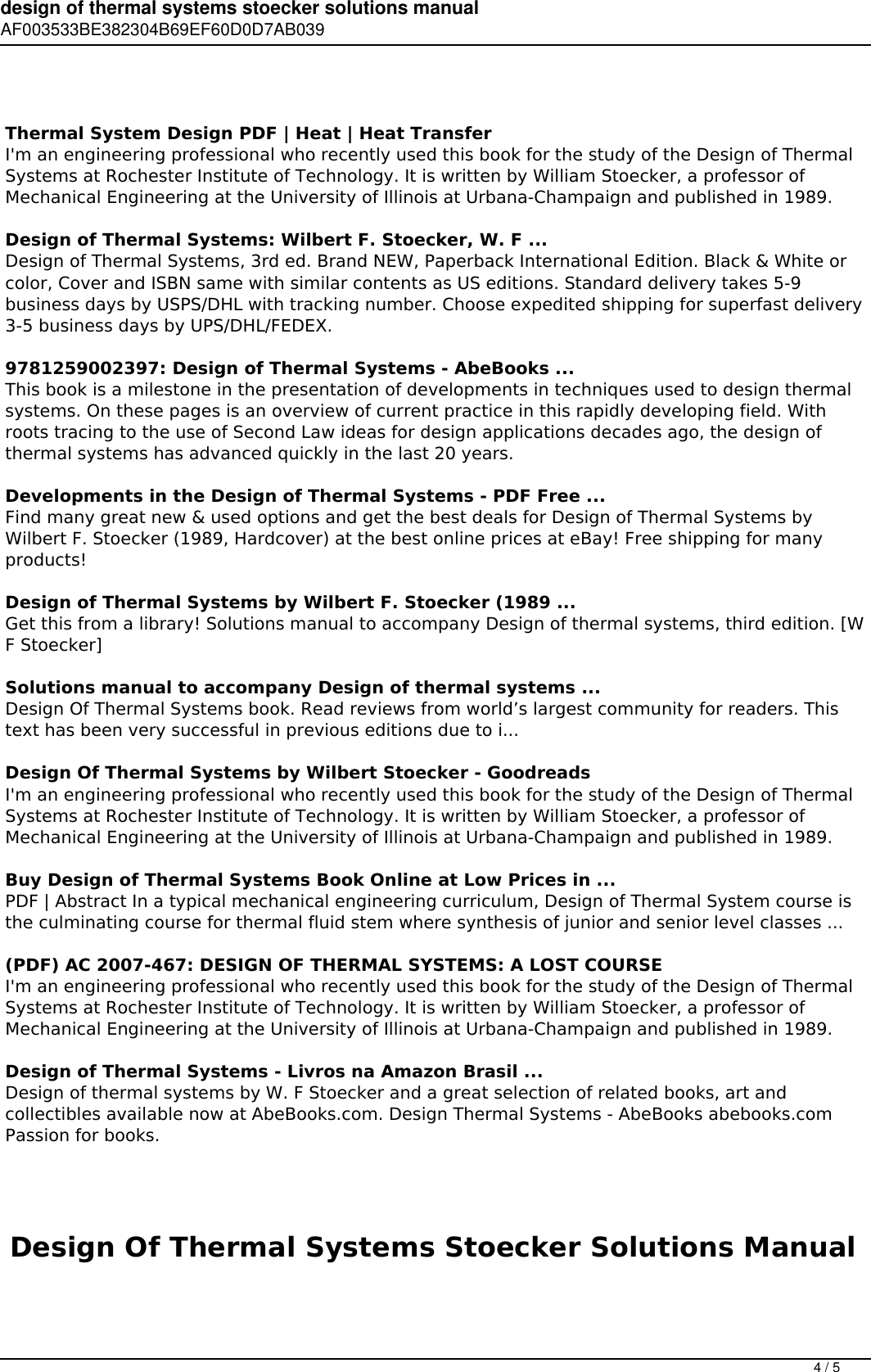 Page 4 of 5 - Design Of Thermal Systems Stoecker Solutions Manual