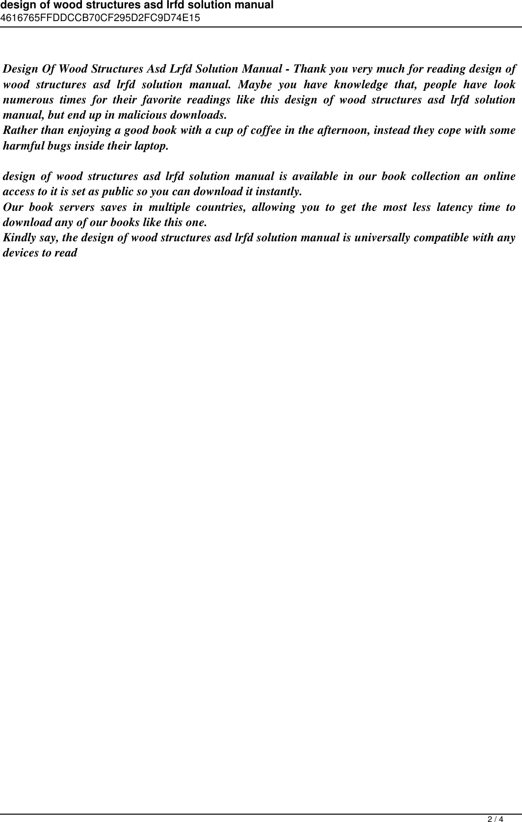 Page 2 of 4 - Design Of Wood Structures Asd Lrfd Solution Manual