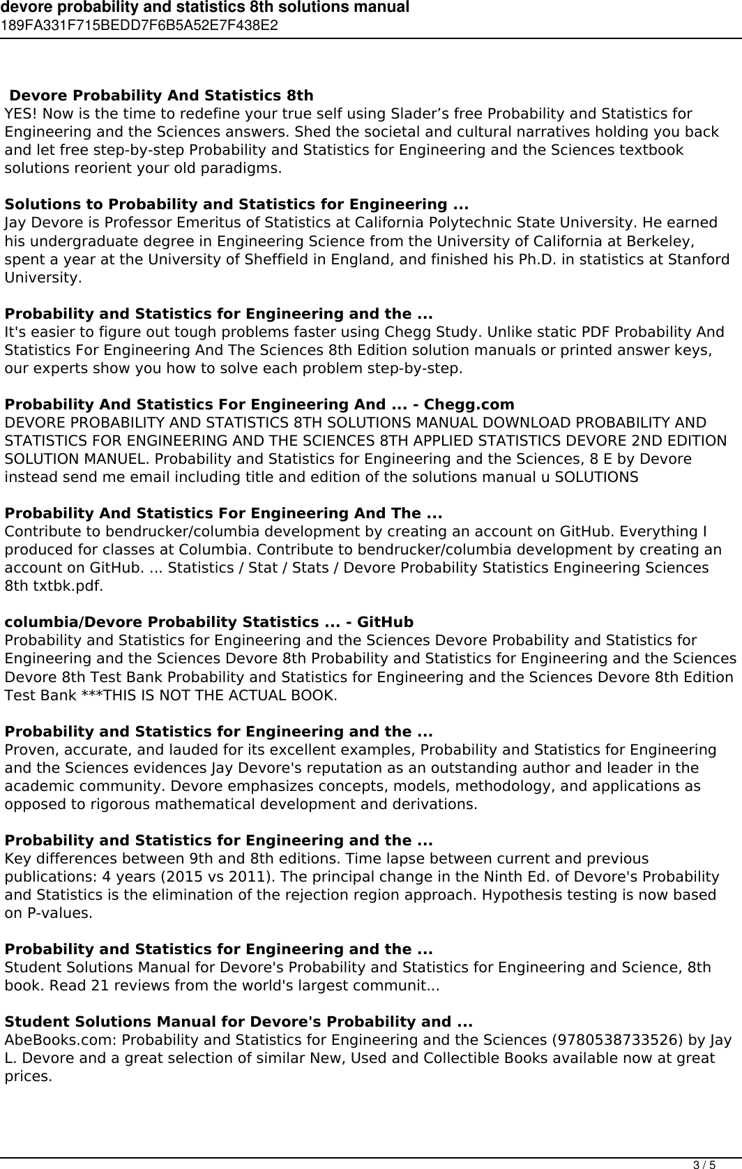 Page 3 of 5 - Devore Probability And Statistics 8th Solutions Manual