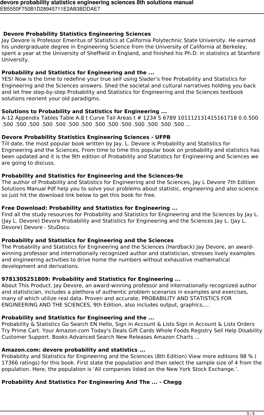 Page 3 of 5 - Devore Probability Statistics Engineering Sciences 8th Solutions Manual