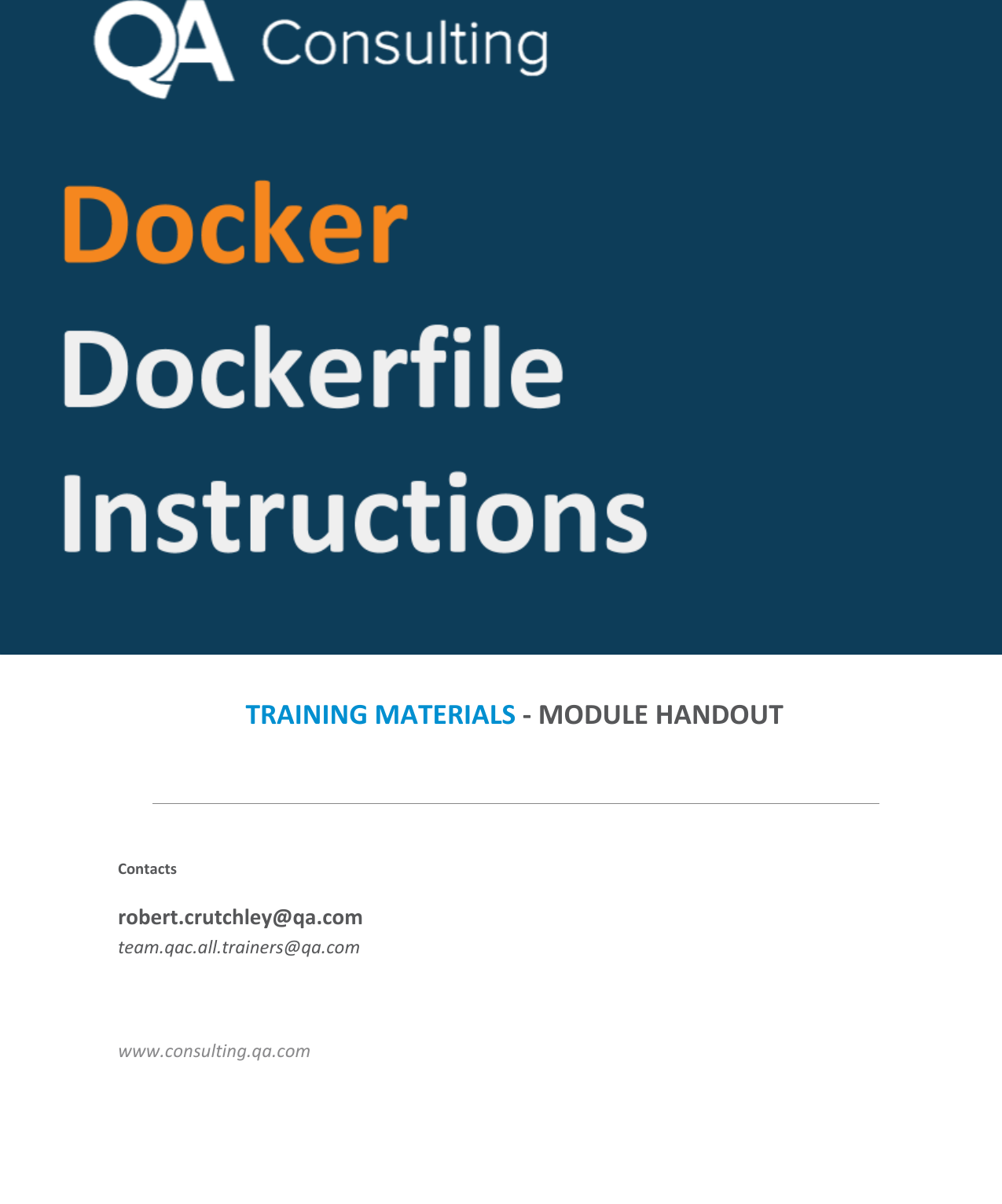 Page 1 of 12 - Docker 04 Dockerfile Instructions Handout