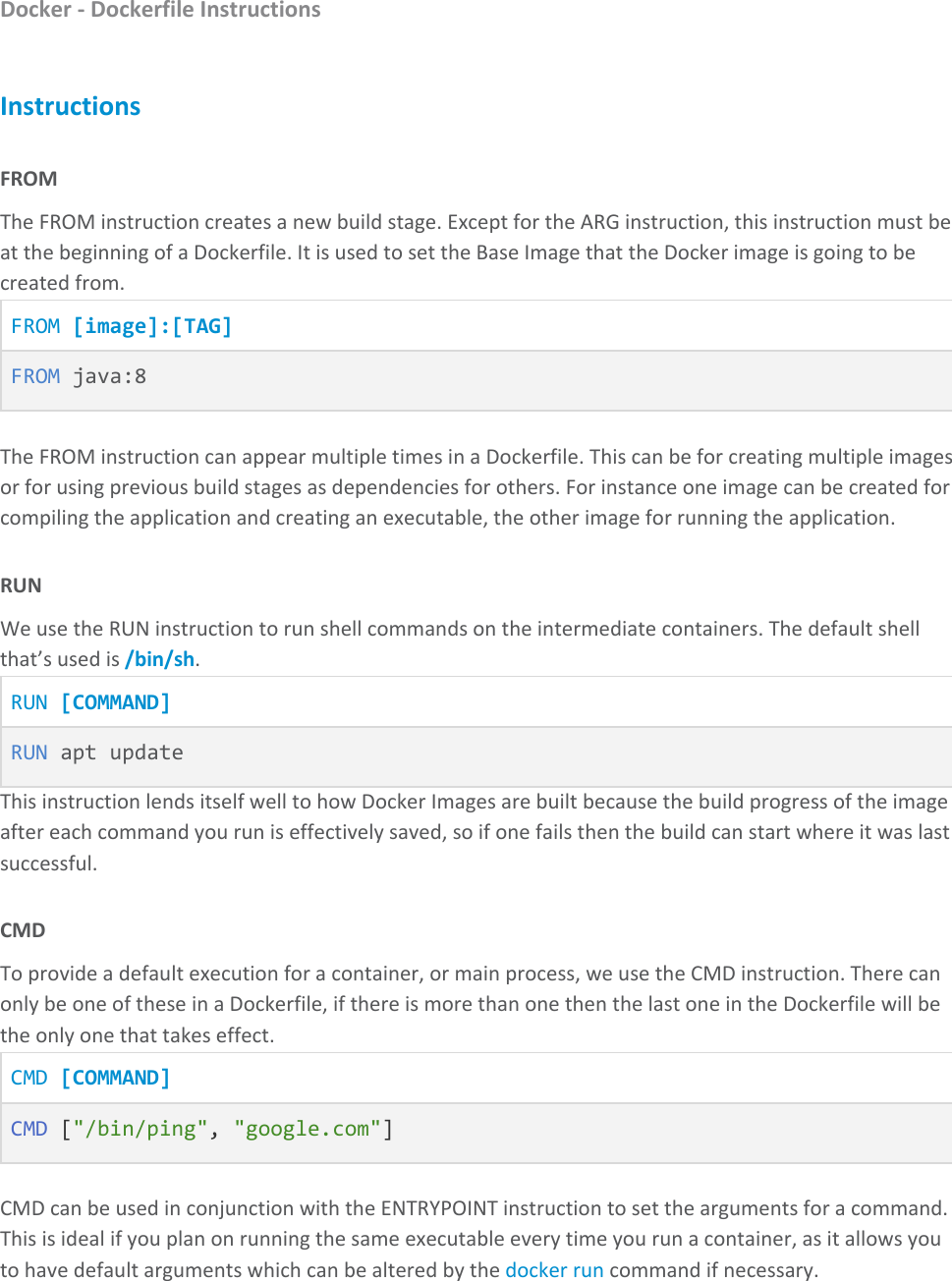 Page 3 of 12 - Docker 04 Dockerfile Instructions Handout