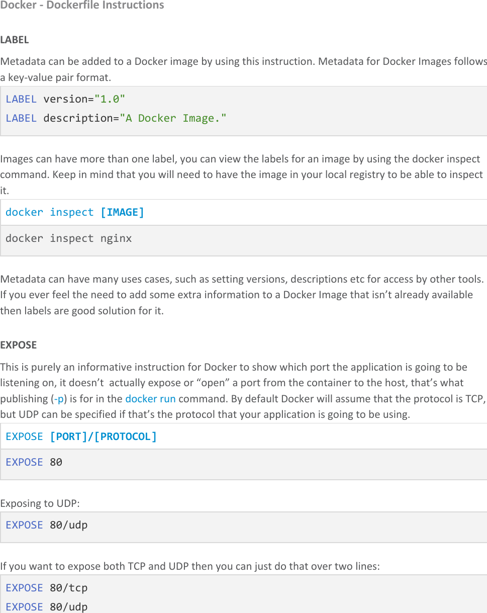 Page 4 of 12 - Docker 04 Dockerfile Instructions Handout