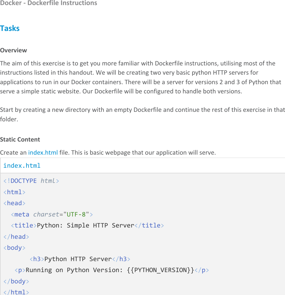 Page 9 of 12 - Docker 04 Dockerfile Instructions Handout