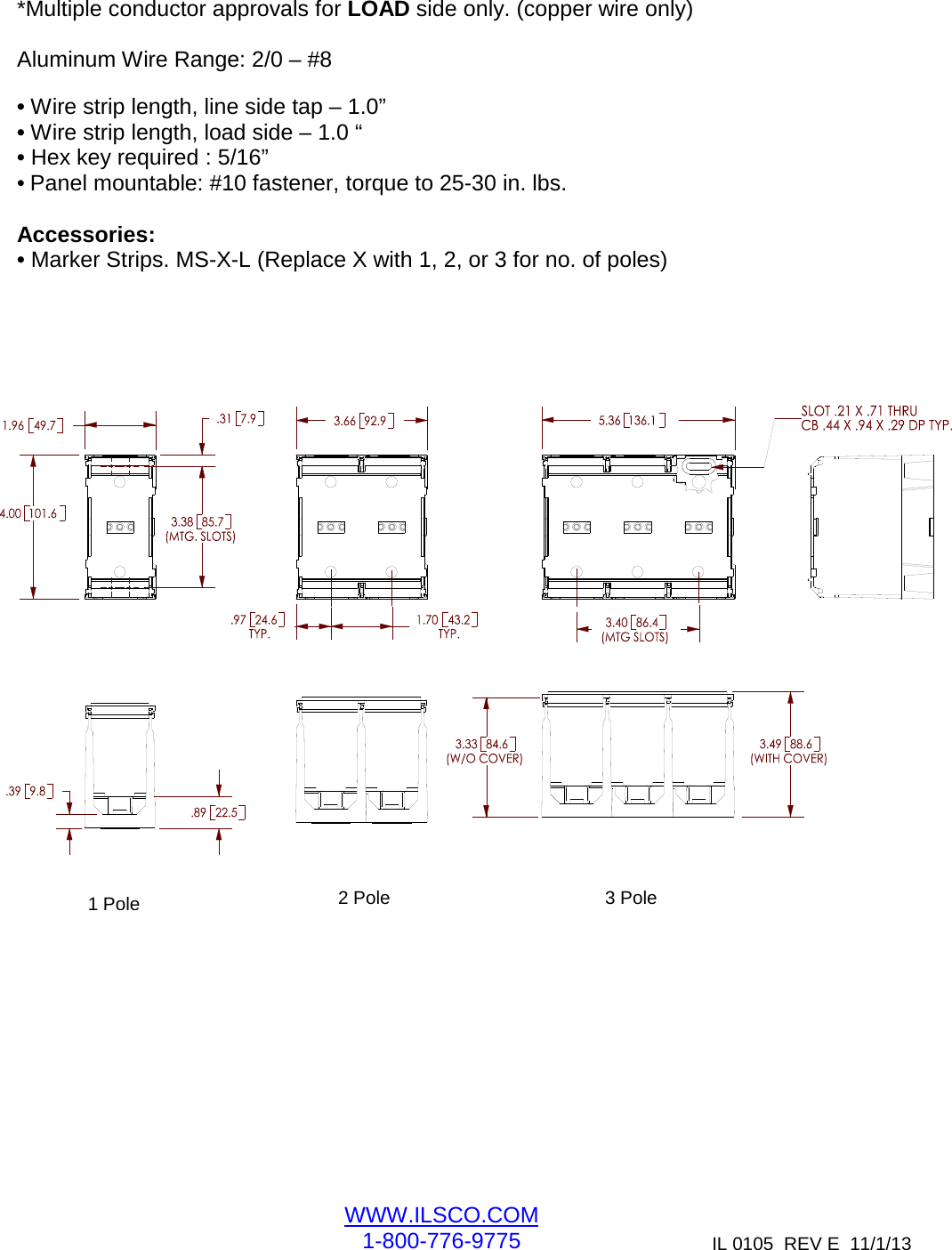 Page 3 of 3 - Instructions –Data Sheet PDH-12-350-X S-Ilsco-Reference-Power-Distribution-Block-Product Data Sheets-PDH-12-350-X