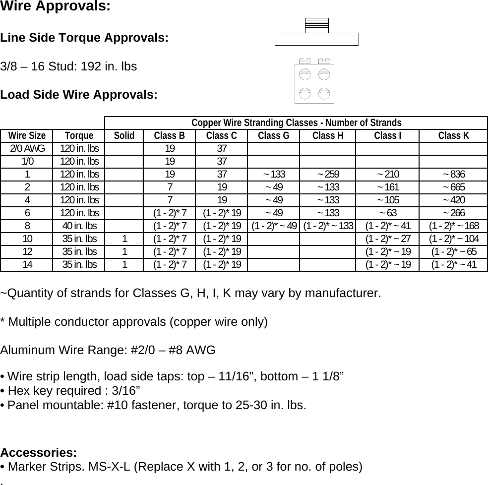 Page 2 of 3 - Instructions –Data Sheet PDM-14-K2/0-X S-Ilsco-Reference-Power-Distribution-Block-Product Data Sheets-PDM-14-K2-0-X