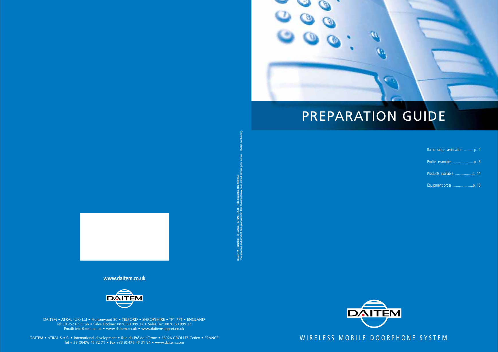 Page 1 of 8 - Doorphone Multiway Preparation Guide_804201 Guide 804201