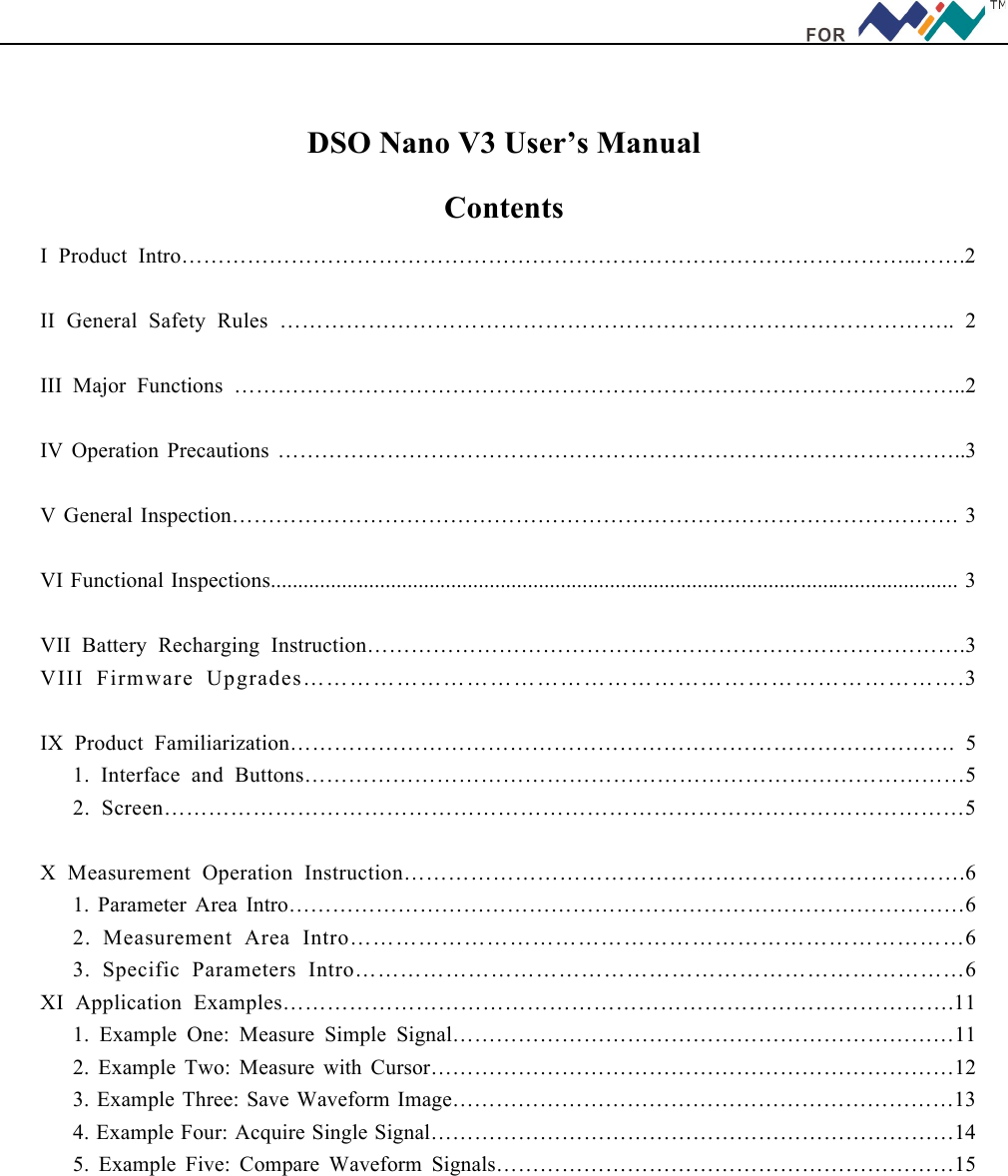 DSO Nano V3 User's Manualx User Manual