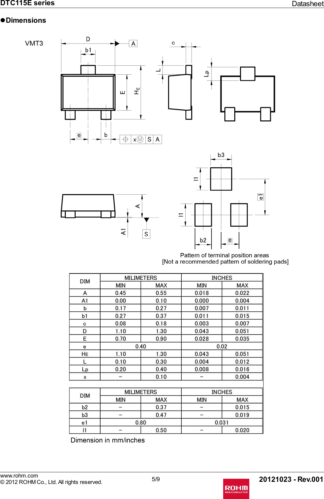 Page 5 of 11 - DTC115E Series - Datasheet. Www.s-manuals.com. Rohm