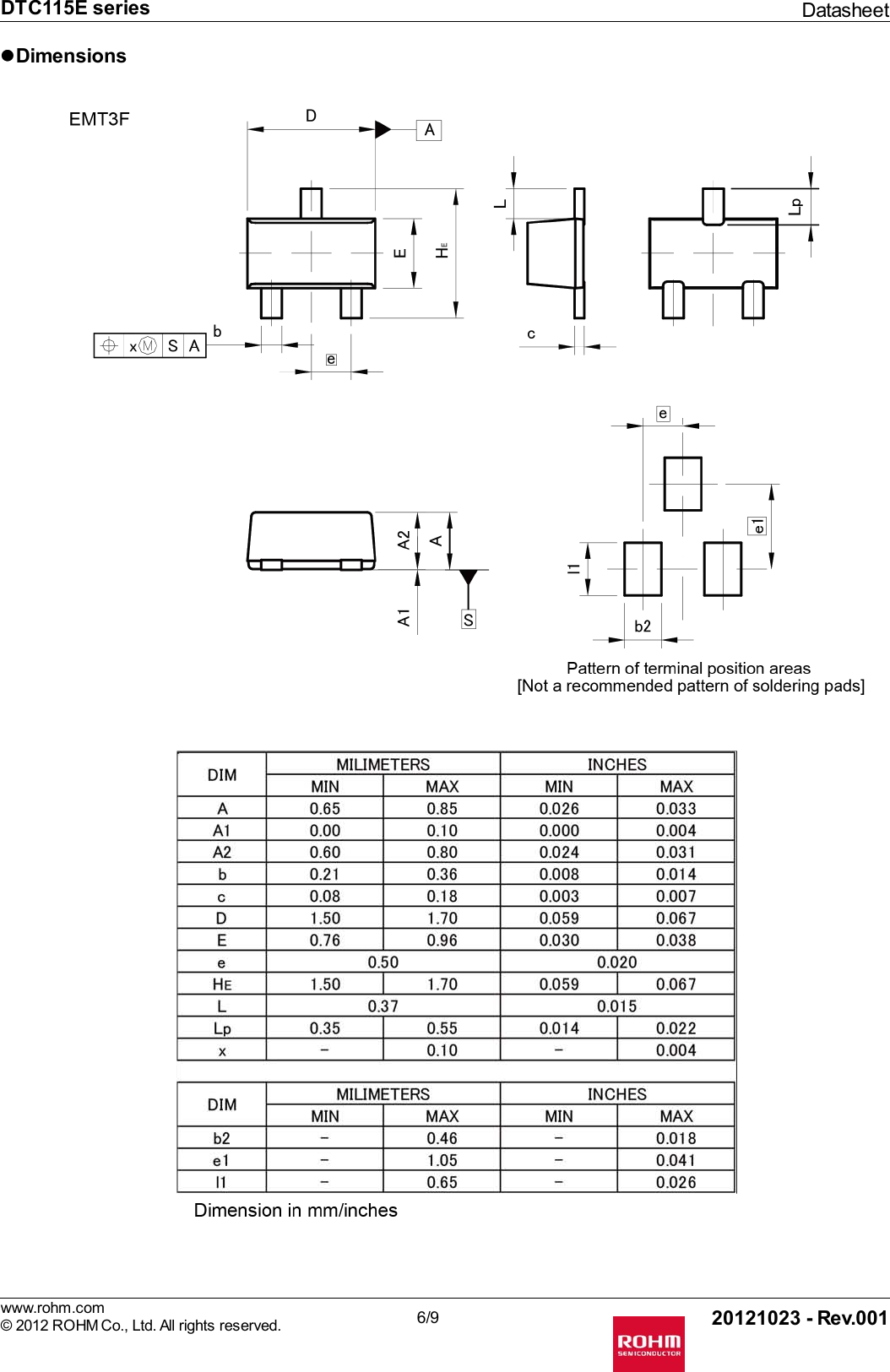 Page 6 of 11 - DTC115E Series - Datasheet. Www.s-manuals.com. Rohm