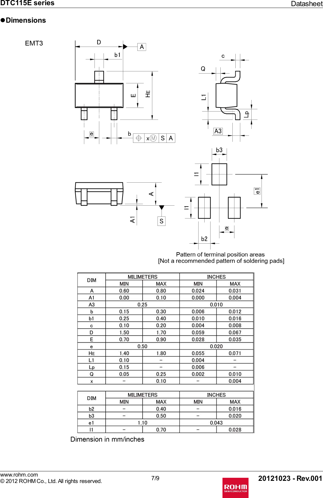 Page 7 of 11 - DTC115E Series - Datasheet. Www.s-manuals.com. Rohm