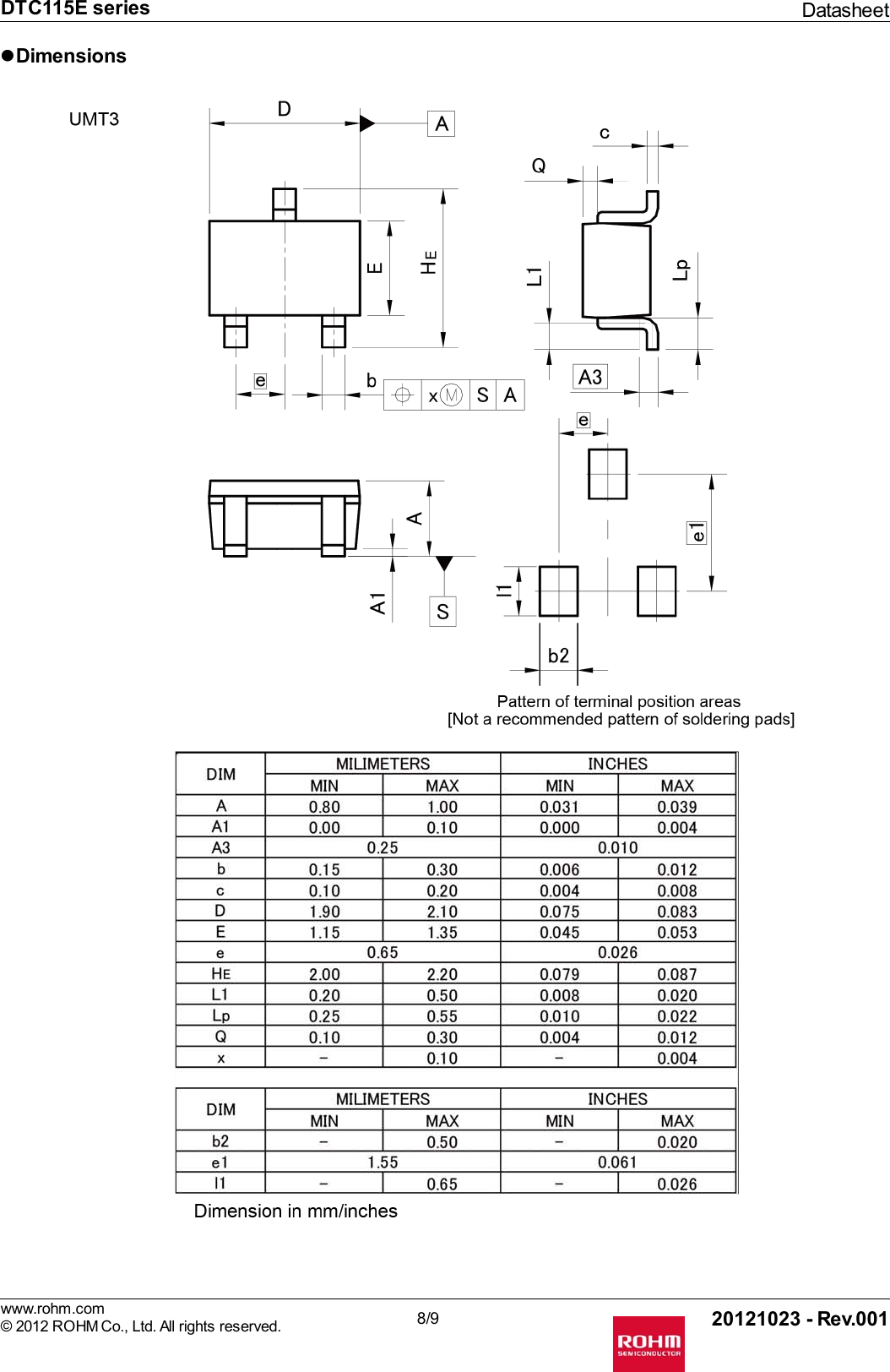 Page 8 of 11 - DTC115E Series - Datasheet. Www.s-manuals.com. Rohm