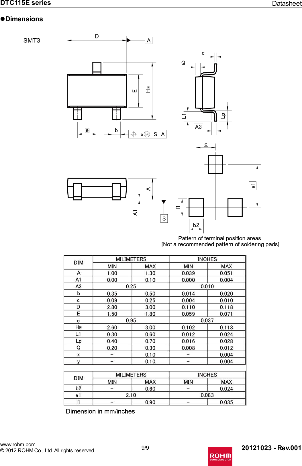 Page 9 of 11 - DTC115E Series - Datasheet. Www.s-manuals.com. Rohm