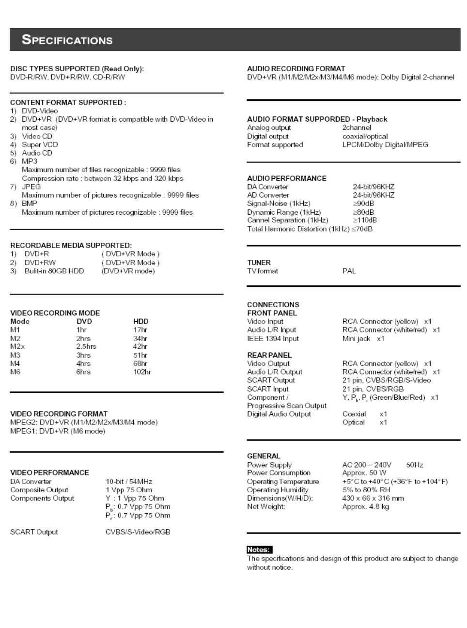 Service Manual Dvdr5h 00 02 04 05 37 69 75 97 Dvdr Dvdr5h 5h 133