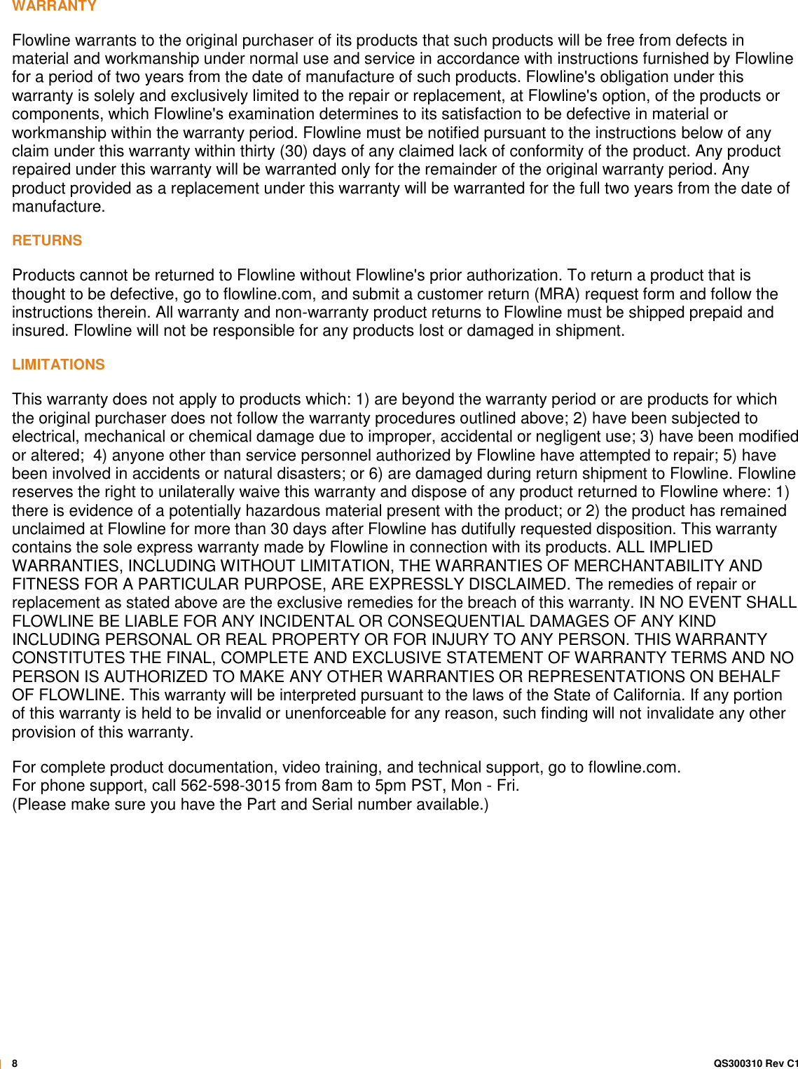 Page 8 of 8 - FEATURE Echo Span LU80 Quick Start Guide Echospan Qsg