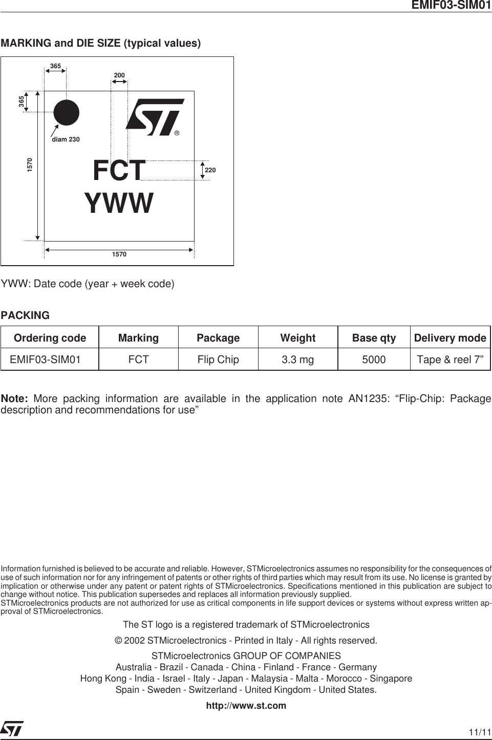 Page 11 of 12 - EMIF03-SIM01 - Datasheet. Www.s-manuals.com. St