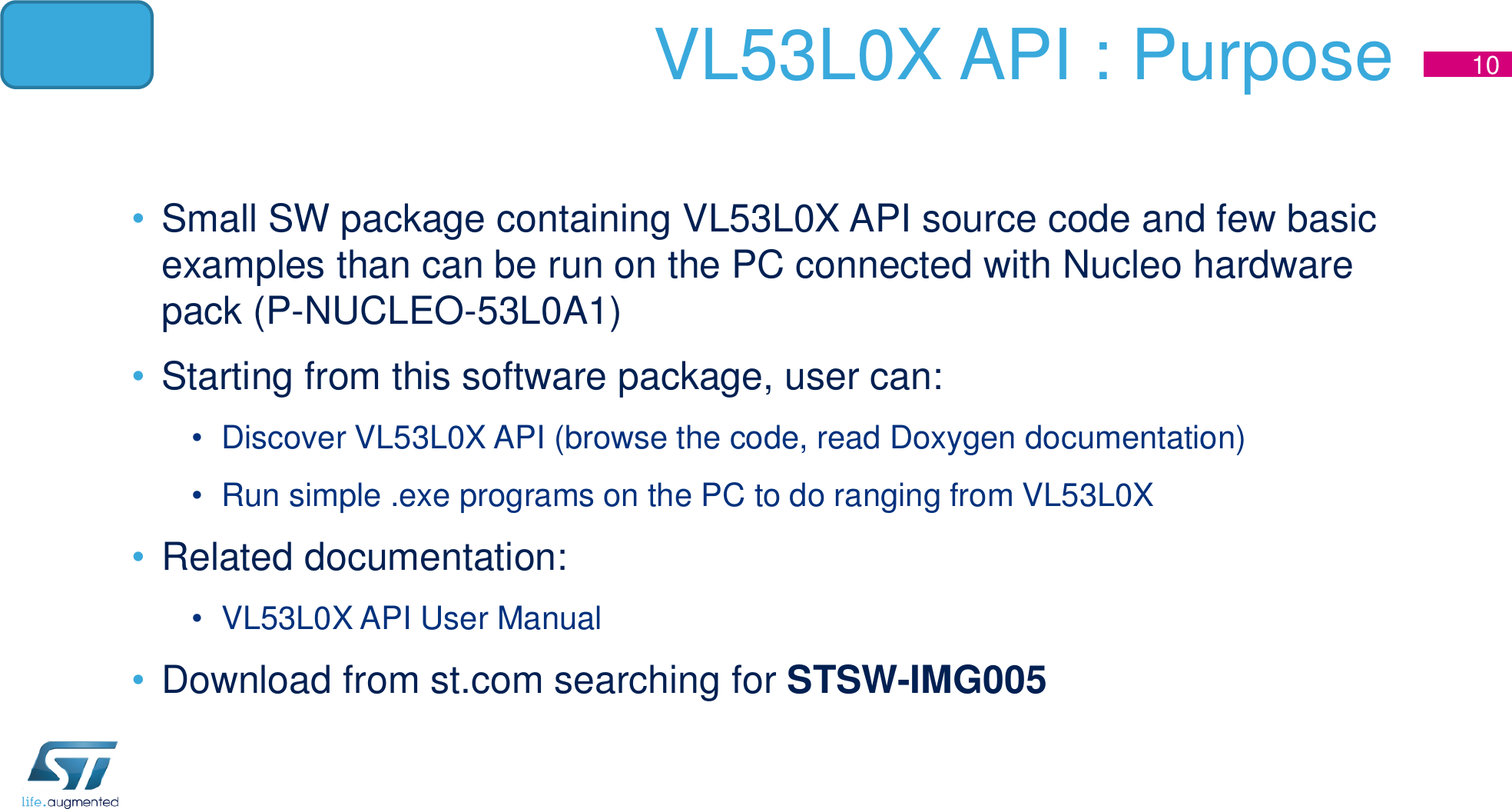 Page 10 of 12 - Presentation  En.VL53L0X Quick Start Guide