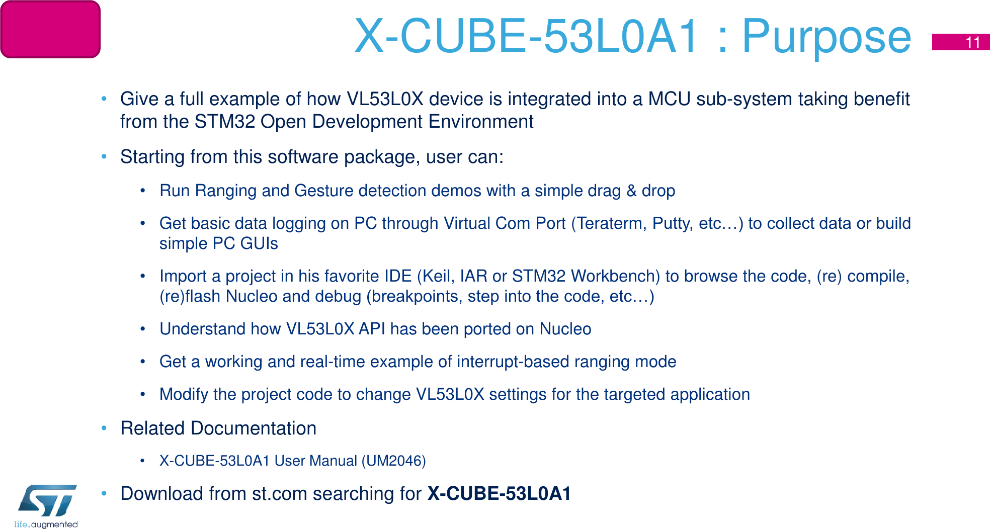 Page 11 of 12 - Presentation  En.VL53L0X Quick Start Guide