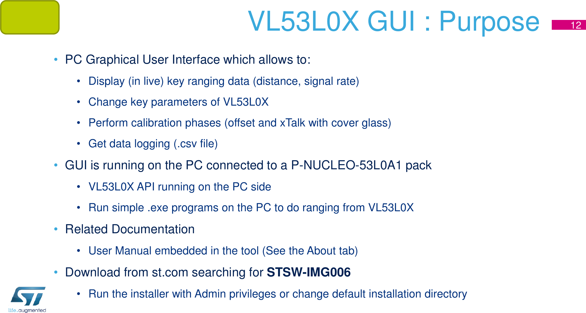 Page 12 of 12 - Presentation  En.VL53L0X Quick Start Guide