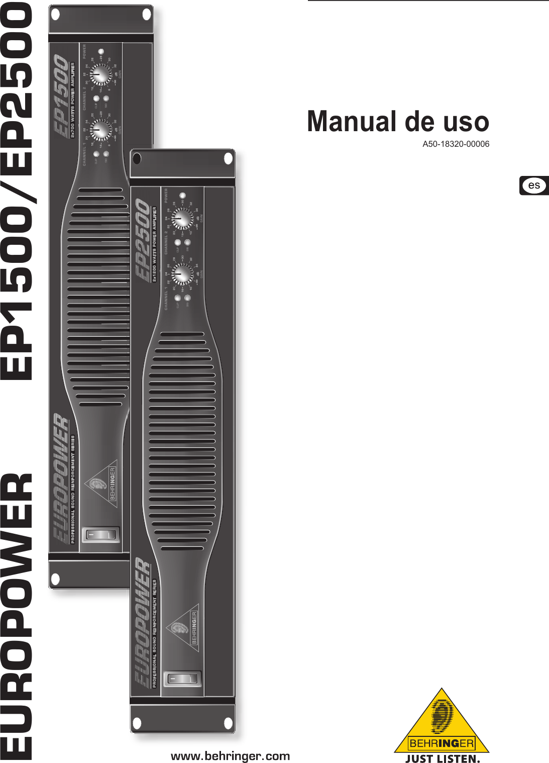 Page 1 of 10 - Behringer EP2500 User Manual (Spanish) P0183 M Es