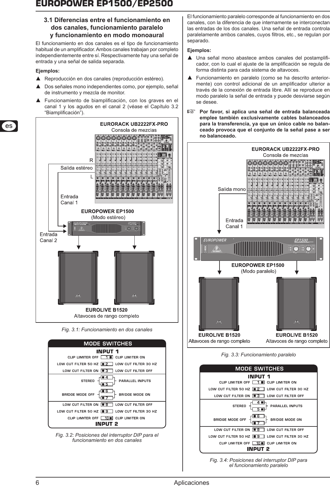 Page 6 of 10 - Behringer EP2500 User Manual (Spanish) P0183 M Es