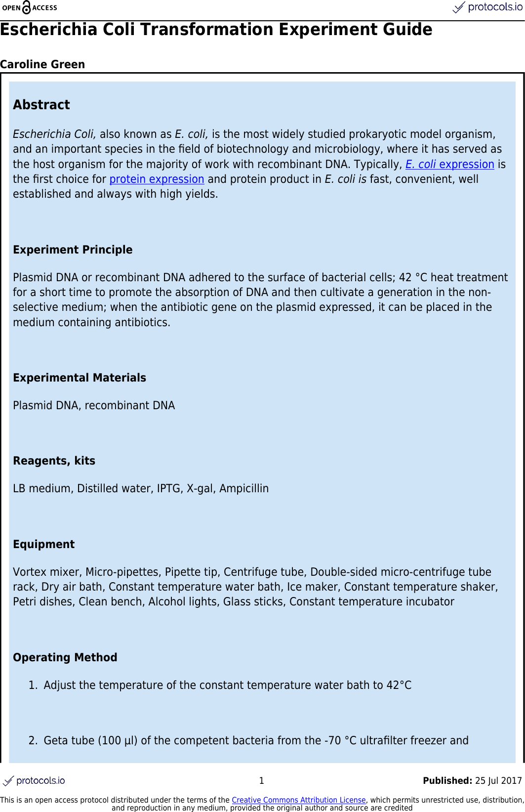 Page 1 of 3 - Escherichia-coli-transformation-experiment-guide-i4tcgwn