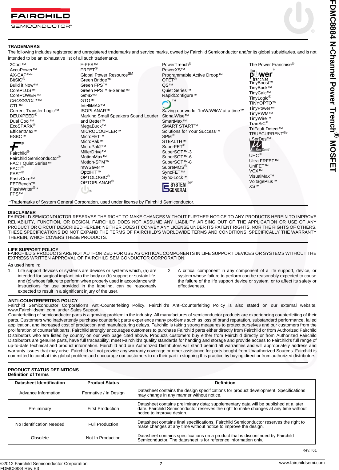 Page 7 of 8 - FDMC8884 - Datasheet. Www.s-manuals.com. Fairchild