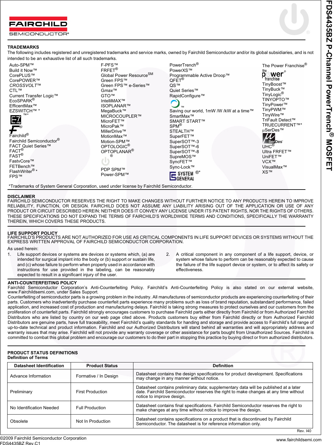 Page 6 of 7 - FDS4435BZ - Datasheet. Www.s-manuals.com. Rc1 Fairchild