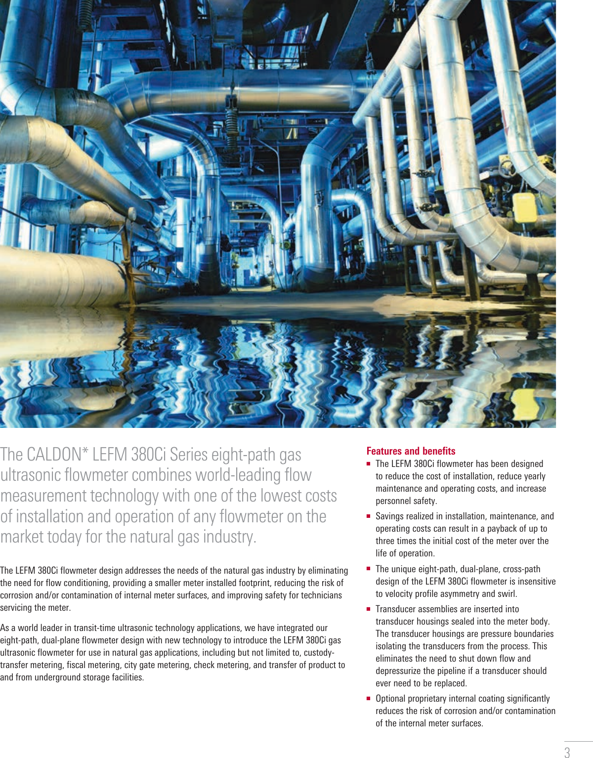 Page 3 of 8 - CALDON LEFM 380Ci Gas Ultrasonic Flowmeter Brochure Flow-meter-brochure