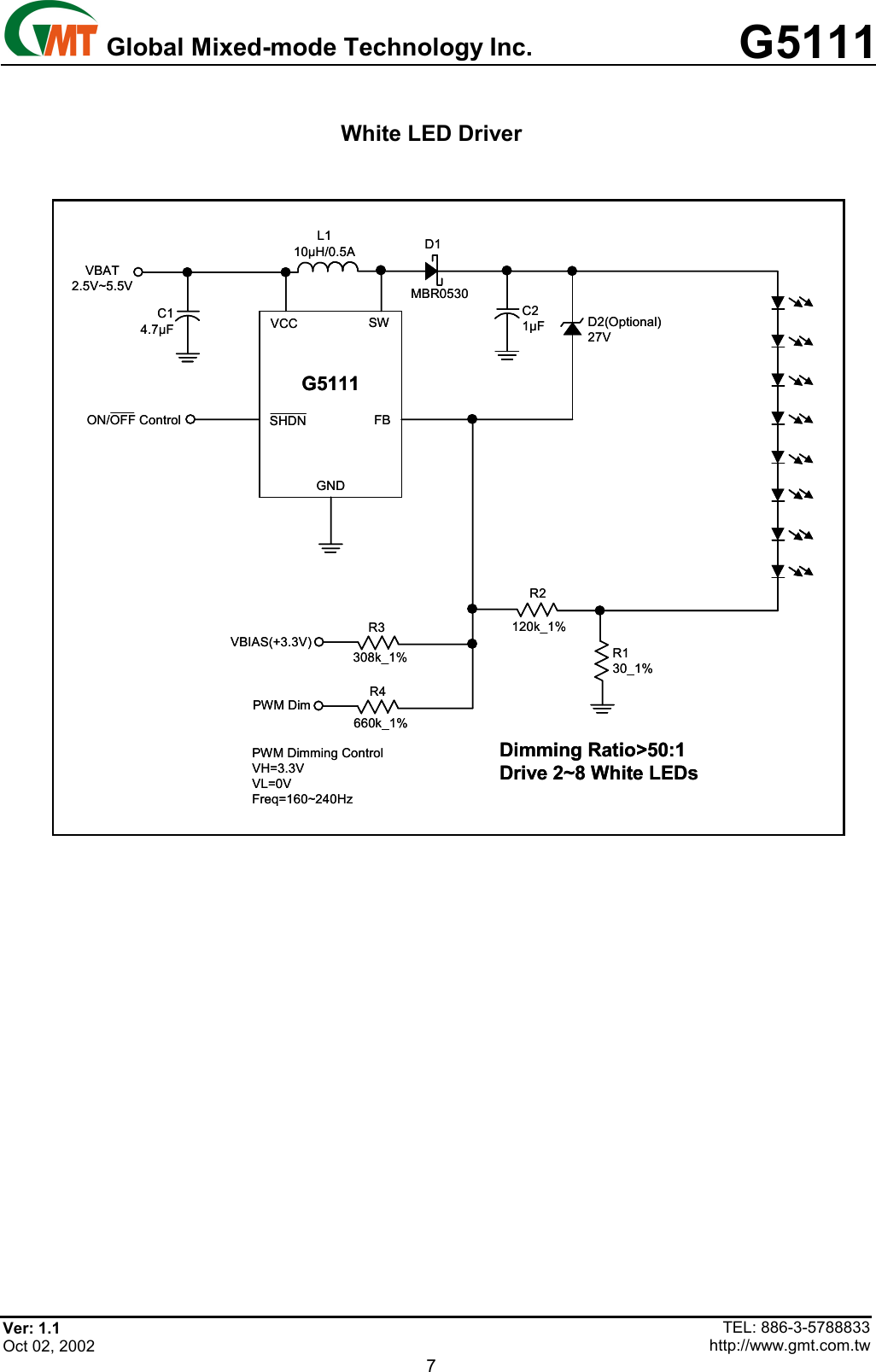 Page 7 of 9 - G5111 - Datasheet. Www.s-manuals.com. R1.1 Gmt